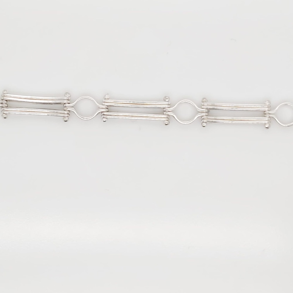 Sterling Silver Vintage Greek Key Design Bracelet - Picture 7 of 7